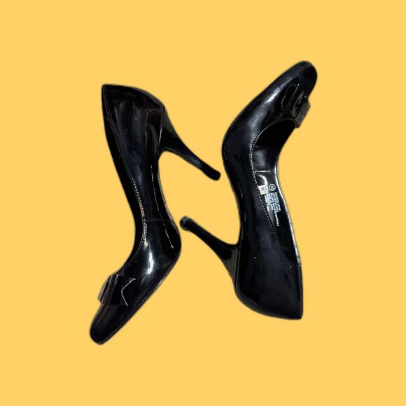 Hollywould Lauren Black F10991 Women 10 Heels Pumps Vintage Y2K Cute Goth New - Picture 2 of 8